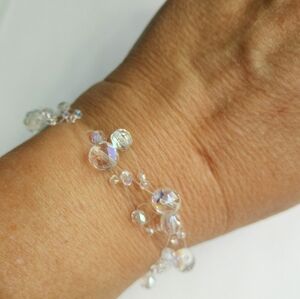 Czech Crystal Aurora Borealis Clear Glass Bracelet